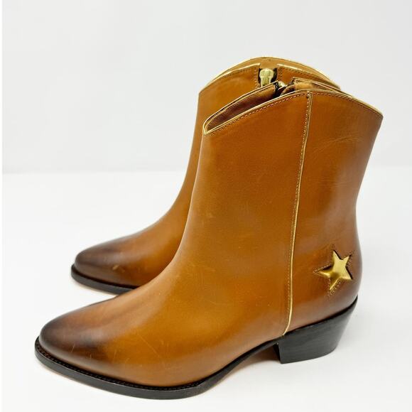 NEW Thursday Boot Co. Sedona Country Star Brown Ankle Zipper Western Booties 7.5 - Picture 5 of 10